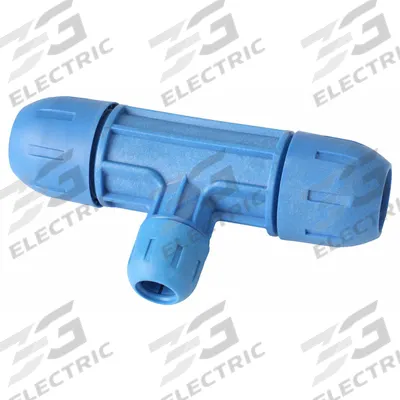 RAPIDAIR Compression Tee Fitting: 1 1/2 in OD x 1 1/2 in OD x 3/4 in OD Size - Compressed Air System Nylon Compression Fittings