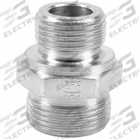 ERMETO Compression Fitting Adapter: 6 mm OD Size, G 1/8 A x G 1/8 A Thread Size, BSPP x Compression (MPN GE06LRCFX). Key specifications — Brand: ERMETO; Series: Ermeto DIN.