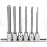 WESTWARD Socket Bit Set: 1 - 25 Pieces, 3/8 in Drive Size, 6 Pieces, 4 53/64 in Overall Lg, SAE (MPN 54TM26). Key specifications — attr1216280: Fixed Insert; attr1216283: WESTWARD; attr1225718: 1/4 in to 7/32 in; attr1227491: 3/8 in.