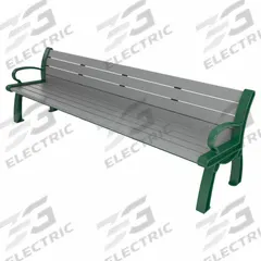 ULTRASITE Heritage Outdoor Bench: Heritage, 96 in Overall Lg, 30 in Overall Ht, Gray, Green (MPN PB 8GRAGFHER). Key specifications — Manufacturer Part Number: PB 8GRAGFHER; Brand: ULTRASITE; Frame Color: Green; Product Type: Outdoor Bench; Seat Color: Gray; Series: Heritage.