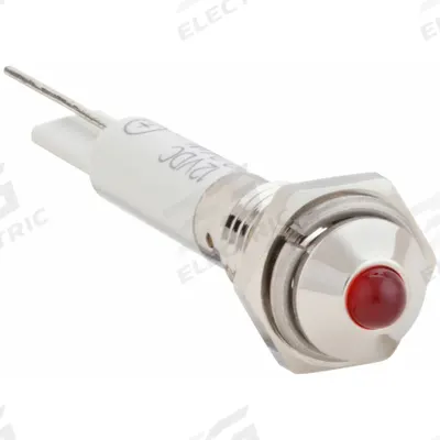 APPROVED VENDOR Raised Panel Light: 6 mm Panel Mounting Hole Dia, LED, Red, Raised Head - LED Indicator Pilot Lights