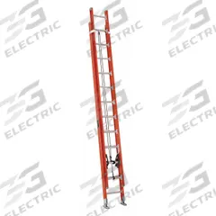 LOUISVILLE LADDER Extension Ladder: 24 ft Ladder Size, Fiberglass, 300 lb Load Capacity, 54 lb Wt (MPN FE7224). Key specifications — Color: Orange; Brand: LOUISVILLE LADDER; Included Features: Rope and Pulley; Removable Fly: Fixed.