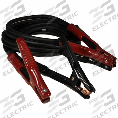 ASSOCIATED EQUIP Booster Cable: Crimped, 1/0 AWG, Std Jaw, 15 ft Cable Lg, Black - Clamp Jumper Cables