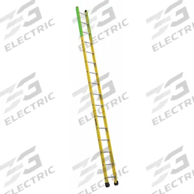 LOUISVILLE LADDER Straight Ladder: 16 ft Ladder Size, Fiberglass, 375 lb Load Capacity - Manhole Non-Conductive Fiberglass Ladders