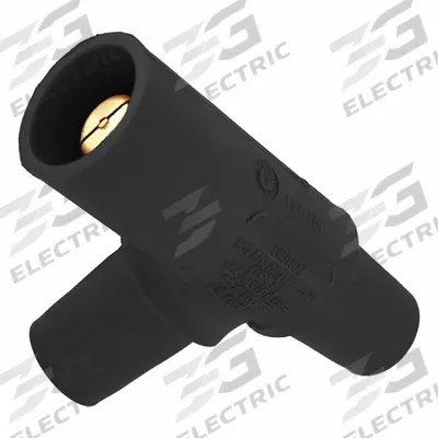 LEVITON Tapping Tee: Female-Male-Female, Black, 600V AC, 400 A - Tapping Tees