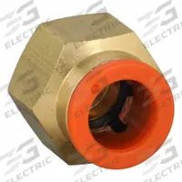 SMC Push-Fit Adapter Fitting: 3/8 in OD x 1/8 in Pipe Size, Push-to-Connect x MNPT, Brass, Brass (MPN KQ2H11-34AS). Key specifications — Brand: SMC; Thread Size A: 1/8".
