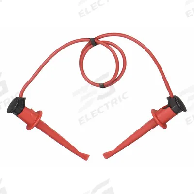 POMONA Test Leads: Red Electrical Current Color, Minigrabber, 12 in Lg - Test Leads with Clips