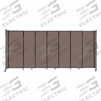 VERSARE Room Divider: 7 Panels, Opaque, Latte Panel, 82 in Overall Ht, 186 in Overall Wd - Bullet-Resistant Room Dividers