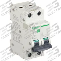 SCHNEIDER IEC Supplementary Protector: 2 A Amps, 14kA at 240V AC, Screw Clamp, C60SP, C (MPN M9F22202). Key specifications — Terminal Connection: Screw Clamp; AC Voltage Rating: 240/415/440V AC; Curve Type: C; DC Voltage Rating: Not Rated; Max. AIR Rating: 14kA at 240V AC; Series: C60SP; Brand: SCHNEIDER.