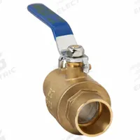 APPROVED VENDOR Manual Two-Way Ball Valve: 1 1/4 in, Brass, Straight, Sweat x Sweat, Two-Piece, Blue (MPN 1PYP6). Key specifications — Brand: APPROVED VENDOR; Handle: Lever.