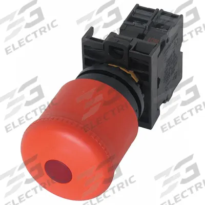 EATON Emergency Stop Push Button: Illuminated, Mushroom Head Profile, Non-Metallic - Illuminated Mushroom-Head Push Buttons