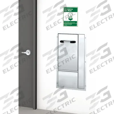 GUARDIAN EQUIPMENT Plumbed Eyewash: Fully Recessed, Wall Mnt, Eyes and Face Coverage - Recessed Wall-Mount Eyewash Stations