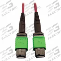EATON TRIPP LITE Fiber Cable: (1) 16F MPO/APC Female (Green) x (1) 16F MPO/APC Female (Green), PVC (MPN N846D-01M-16AMG). Key specifications — Fire Rating: Plenum; Jacket Material: PVC; Number of Fibers: Duplex; Fiber Type: OM4; Polarity: Method B; Brand: EATON TRIPP LITE; End 1 Connection Gender: Female; End 1 Contact Type Finish: APC.