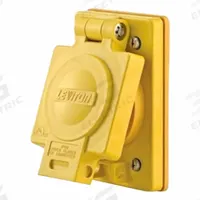 LEVITON Locking Receptacle: Non-NEMA, Yellow, 125/250V AC, 30 A Current Rating, 3 Poles, 3 Wires (MPN 69W08). Key specifications — Brand: LEVITON.