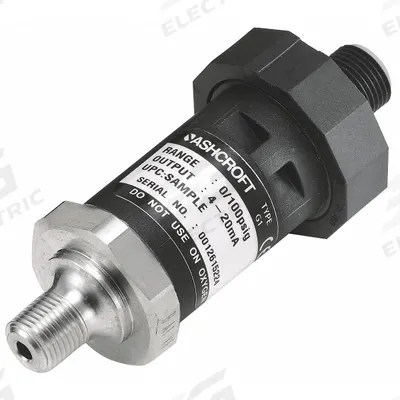 ASHCROFT Pressure Transmitter: -15 psi to 30 psi, 4 to 20mA DC, 4-Pin M12 Connector - Pressure Transmitters with 4-Pin M12 Connector