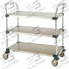METRO Utility Cart: 375 lb, 30 in L x 18 in W Shelf, 32 in L x 18 in W x 38 in H Overall Dim, Silver (MPN MW204). Key specifications — Caster/Wheel Configuration: (4) Swivel; Brand: METRO; Caster Wheel/Tread Material: Rubber.