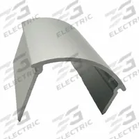 HADRIAN Headrail End Cap: Aluminum, Anodized Aluminum, 1 3/4 in Overall Ht, 1 1/4 in Overall Wd (MPN 607220). Key specifications — Compatible Partition Material: Metal; Finish: Anodized Aluminum; Component Type: Headrail End Cap; Brand: HADRIAN.
