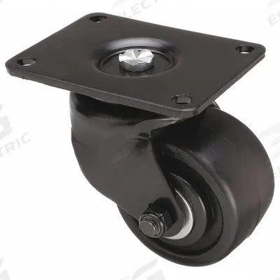 APPROVED VENDOR Plate Caster: Swivel, No Brake, Polypropylene, 3 in Wheel Dia - Low-Profile Light- & Medium-Duty Plate Casters