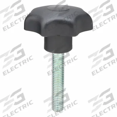 KIPP Hand Knob: 7 Point, Plastic w/ Steel Thread, M12 Thread, 60 mm Thread Lg - 7-Arm Knobs with Threaded Stud