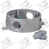 BELL Electrical Box: Aluminum, Round, 1 Gangs, 3/4 in Hub Size, 16 cu in Capacity, Gray (MPN 5372-0). Key specifications — Color: Gray; Brand: BELL.