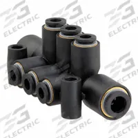 LEGRIS Push-Fit Tee Fitting: 6 mm OD x 4 mm OD Size, Polymer, 72 mm Overall Lg, Black (MPN 3306 06 04). Key specifications — Brand: LEGRIS.
