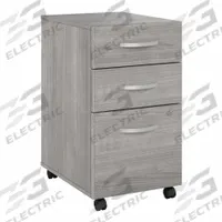 BUSH BUSINESS FURNITURE Desk Pedestal: Light Gray, 3 Drawers, 27 3/4 in Overall Ht, Laminate/Wood (MPN SDF216PGSU-Z). Key specifications — attr988670: Brushed Nickel; attr988694: Wood; attr988716: Hanging File Cabinet; attr988652: BUSH BUSINESS FURNITURE; attr988656: Light Gray.