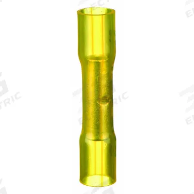 VELVAC Butt Splice Connector: Yellow, Heat Shrink, For Wire Size 12 AWG – 10 AWG - Insulated Butt Splice Connectors