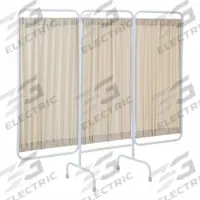 R&B WIRE PRODUCTS INC. Privacy Screen: 3 Panels, Fabric, Brown, Crutch Tips (MPN PSS-3/AM/BGF). Key specifications — Brand: R&B WIRE PRODUCTS INC.; Panel Color: Brown; Panel Material: Fabric; Anti-Microbial Panels: Anti-Microbial.