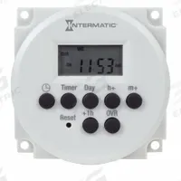 INTERMATIC Electronic Timer: 7 day, SPDT, 120-277V AC, 20 Events Available, Digital (MPN FM1D20A-AV-8). Key specifications — Astronomic Functionality: Not Astronomic; Brand: INTERMATIC.