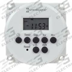 INTERMATIC Electronic Timer: 7 day, SPDT, 120-277V AC, 20 Events Available, Digital (MPN FM1D20A-AV-8). Key specifications — Astronomic Functionality: Not Astronomic; Brand: INTERMATIC.