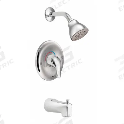 MOEN Tub and Shower Trim Kit: Chateau, 1.75 gpm Fixed Showerhead Flow Rate, Chrome - Bathtub Spout & Fixed Showerhead Faucet Combinations