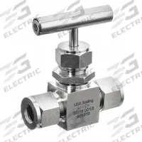 USA INDUSTRIALS Needle Valve: Inline Valve Body, 316 Stainless Steel, Screw-In Bonnet, Compression (MPN ZUSA-VLV-91). Key specifications — For Media: Chemicals; Standards: API 598; Brand: USA INDUSTRIALS; Valve Series: N/A - Not Rated; Connection Type - Side 1: Compression; Connection Type - Side 2: Compression; Connection Type: Compression x Compression; Handle: Metal Tee.