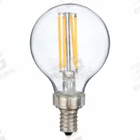 GE LAMPS Compact LED Bulb: Candelabra Screw (E12), LED, (G) Globe, G16-1/2, 4 W Watt, 2700K, Clear (MPN LED4DFG16C-C). Key specifications — Bulb Shape: G16-1/2; Voltage: 120V AC; Bulb Finish: Clear; Color Temperature: 2700K; Brand: GE LAMPS.