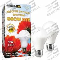 LED Grow Bulb: LED, A19, 120V, Full/Broad, 100 W Incandescent Watt Equivalency (MPN 602768). Key specifications — Plant Growth Application: All-Stage Growth and Maintenance; Brand: MIRACLE LED; Bulb Shape: A19; Spectrum: Full/Broad.