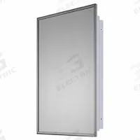 KETCHAM Medicine Cabinet: Rectangular, Glass, 26 in Overall Ht, 16 in Overall Wd, Stainless Steel (MPN 675). Key specifications — Brand: KETCHAM; Frame Material: Stainless Steel; Frame Finish: Bright Annealed; Frame Color: Silver; Material: Stainless Steel.