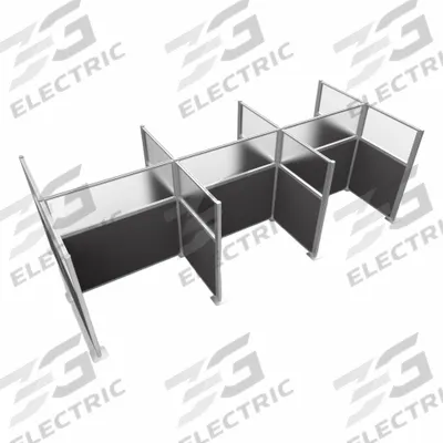 VERSARE Cubicle Kit: 72 in Overall Ht, 48 in_72 in Overall Wd, 9 Panels - Modular Cubicle Walls