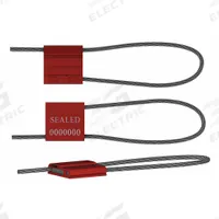 UNIVERSEAL Cable Seals: Red, Steel, 12 in Cable Lg, 1/8 in Cable Dia, Sequential, 50 PK (MPN F325M-2 RED50). Key specifications — Brand: UNIVERSEAL; Marking Color: White; Marking Included: Numbers and Barcode; Marking Message: Sealed; Marking Numbering: Sequential.