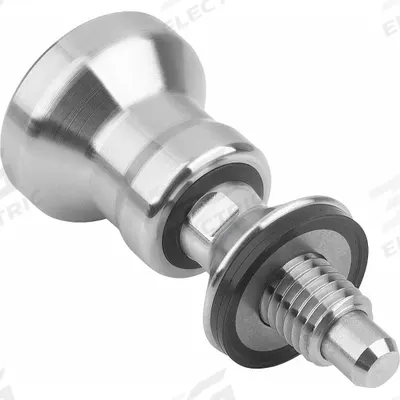 KIPP Indexing Plunger: Nonlocking, 316L SS, M12 Thread - Nonlocking Hygienic Pull-Knob Indexing Plungers for USIT Washers