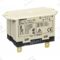 OMRON Enclosed Power Relay: Surface (Top Flange) Mounted, 30 A Current Rating, 200/240V AC, SPST-NO (MPN G7L-1A-TUBJ-CB-AC200/240). Key specifications — Brand: OMRON; Base Type: Square; Mounting Style: Top Flange; Electrical Connection: Quick-Connect; Manufacturer Part Number: G7L-1A-TUBJ-CB-AC200/240; Operating Current: 30 A; Series: G7L Series.