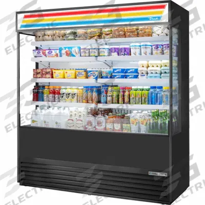 TRUE REFRIGERATION Refrigerated Merchandiser: 78 1/2 in x 72 in x 29 7/8 in, Black - Open Refrigerator Merchandisers