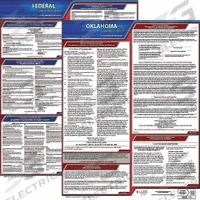 JJ KELLER Labor Law Poster: OK, Spanish, Plastic, 20 in x 24 in, Federal and State Labor Law (MPN 200-OK-1). Key specifications — State/Province: OK; Language: Spanish.