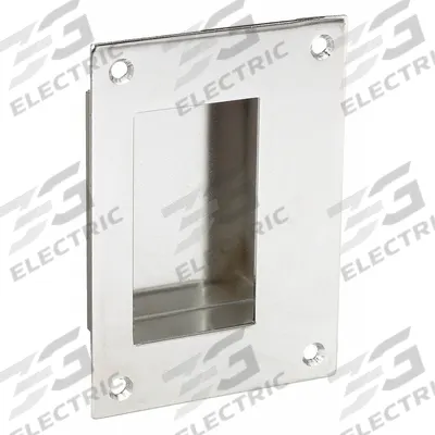 MONROE PMP Recessed Pull Handle: Unthreaded Holes, Stainless Steel, Silver, Tray - Rectangular Recessed Pull Handles