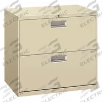 HON Lateral File Cabinet with Drawer: Putty, 2 Drawers, 28 in Overall Ht, 18 in Overall Dp, Steel (MPN H672.L.L). Key specifications — attr988670: Unfinished; attr988694: Steel; attr988716: Lateral File Cabinet with Drawer; attr988691: Integrated; attr988652: HON; attr988656: Putty; attr988720: Handle.