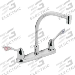 MOEN Straight Kitchen Faucet: M-Bition, Cast Metal, Widespread, Deck, 3 Mounting Holes, Chrome (MPN 8799). Key specifications — Series: M-Bition; Brand: MOEN.