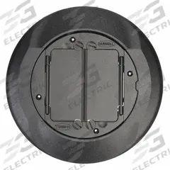 HUBBELL WIRING DEVICE-KELLEMS Floor Box Cover and Carpet Flange: Round, Black, Cast Aluminum, Smooth (MPN S1CFCBL). Key specifications — attr211014: HUBBELL WIRING DEVICE-KELLEMS; attr1046648: Black; attr1046653: Round; attr1046654: Smooth; attr1046660: Cast Aluminum.