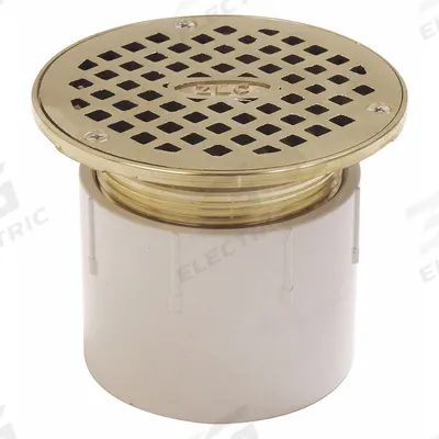 ZURN Floor Drain: 5 1/4 in Overall Dia, 5 1/4 in Grate Size, 3 in Nominal Pipe Size - General Purpose Floor Drains