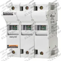 BUSSMANN Fuse Block: Finger-Safe, 3 Pole, 600 V AC, DIN Rail Mounting, Box Lug Termination (MPN CH30J3I). Key specifications — Brand: BUSSMANN.