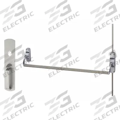 VON DUPRIN Surface Vertical Rod: 44 in Max Door Wd - Surface Vertical Rod Push Bars