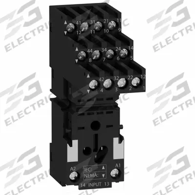 SCHNEIDER Relay Socket: 10 A Rating, DIN-Rail & Surface Socket Mounting, 14 Pins - DIN-Rail Mounted Sockets