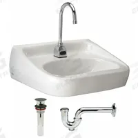 ZURN Bathroom Sink: Z5360 High Back Lavatories, White, Vitreous China, Sensor, 20 in Overall Lg (MPN Z5361.749.1.07.00.0). Key specifications — Series: Z5360 High Back Lavatories; Includes: Grid Drain and Trap; Color: White; Brand: ZURN; Sink Type: Bathroom; Material: Vitreous China; Sink Material: Ceramic.